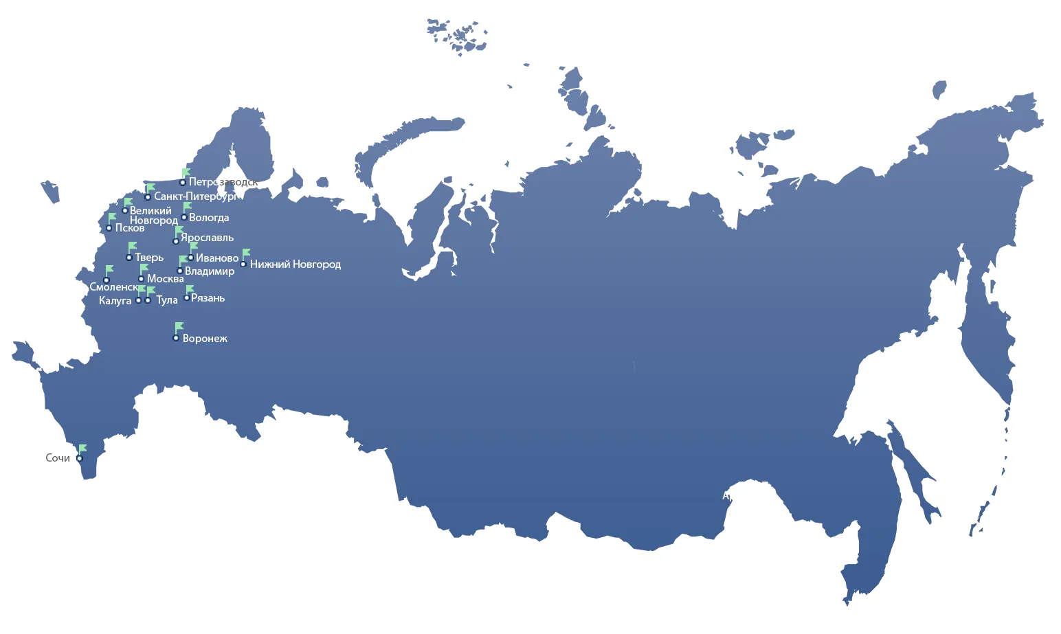География строительства компании «СтритСтрой»